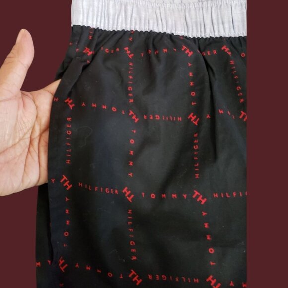 Tommy Hilfiger Mens Sleepwear Pajama Pants Logo Print 100% Blk/Red Medium - Picture 9 of 13